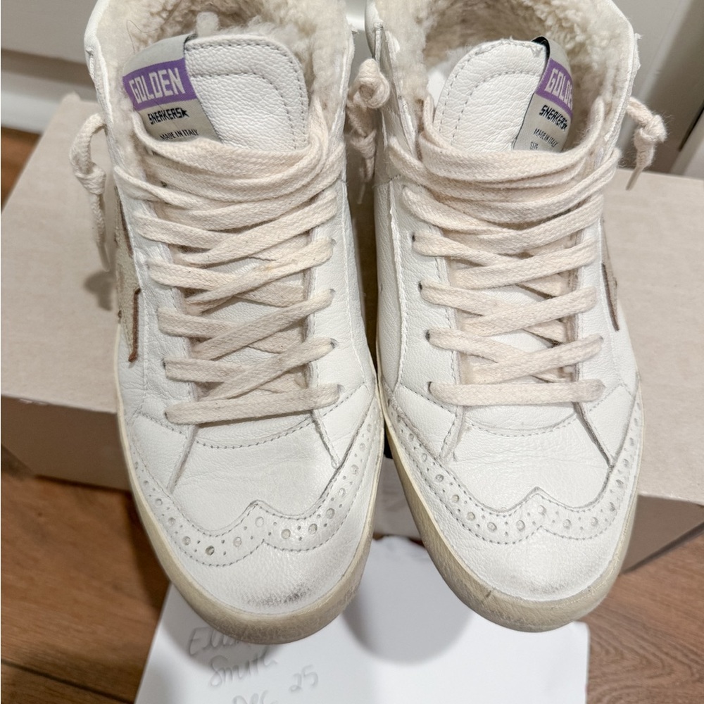 Golden Goose Women's White and Tan High-Top Sneakers - Picture 4 of 6